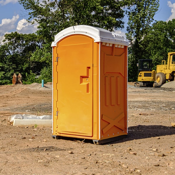 how often are the porta potties cleaned and serviced during a rental period in Falcon